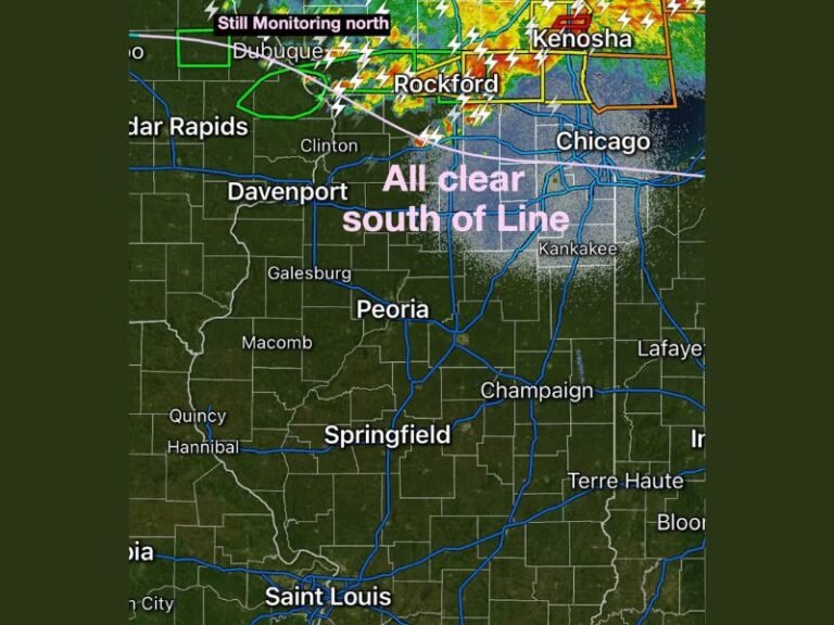 Illinois Severe Weather Threat Clears for Most Regions as Storms Continue Targeting Rockford and Chicago Area