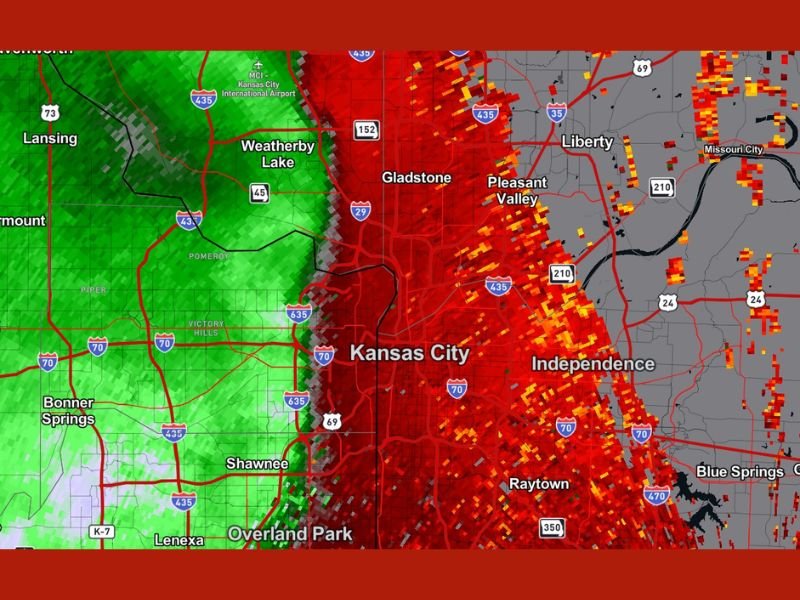 Likely Unwarned Tornado in Kansas City, Missouri as Dangerous Rotation Targets West Side, Shawnee, Gladstone and Independence