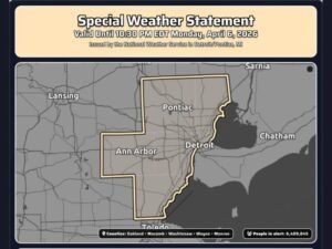 Michigan Weather Alert Targets Detroit, Ann Arbor and Pontiac Areas as Snow Dusting and 30 MPH Wind Gusts Reduce Visibility Tonight