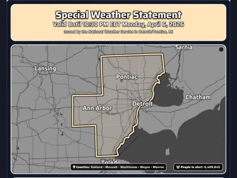 Michigan Weather Alert Targets Detroit, Ann Arbor and Pontiac Areas as Snow Dusting and 30 MPH Wind Gusts Reduce Visibility Tonight