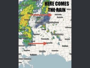 Mississippi and Alabama See Rain Line Push East From Jackson and Hattiesburg Toward Birmingham and Montgomery Bringing Best Rain Chance in Days