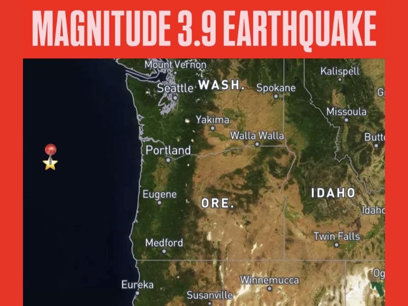 Offshore Oregon Hit by Back to Back Earthquakes as Magnitude 3.9 Follows Earlier 4.0 Tremor Along Pacific Coast