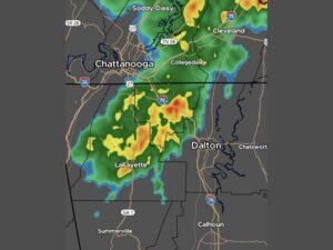 Rains Sweeping Across Northwest Georgia Saturday Night Targeting Chattanooga, Dalton, and LaFayette as Cooler Weather Arrives Sunday