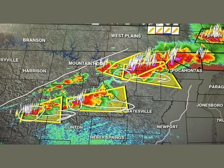 Rapidly Increasing Severe Weather With Large Hail Strong Winds and Tornadoes Strikes Northern Arkansas as Supercells Move East Targeting Mountain Home Batesville and Pocahontas