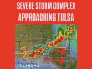 Severe Storm Complex Approaching Tulsa Oklahoma With Damaging Winds, Very Heavy Rain and Spin-Up Tornado Possible as Storms Track Through Stillwater, Pawnee and Skiatook