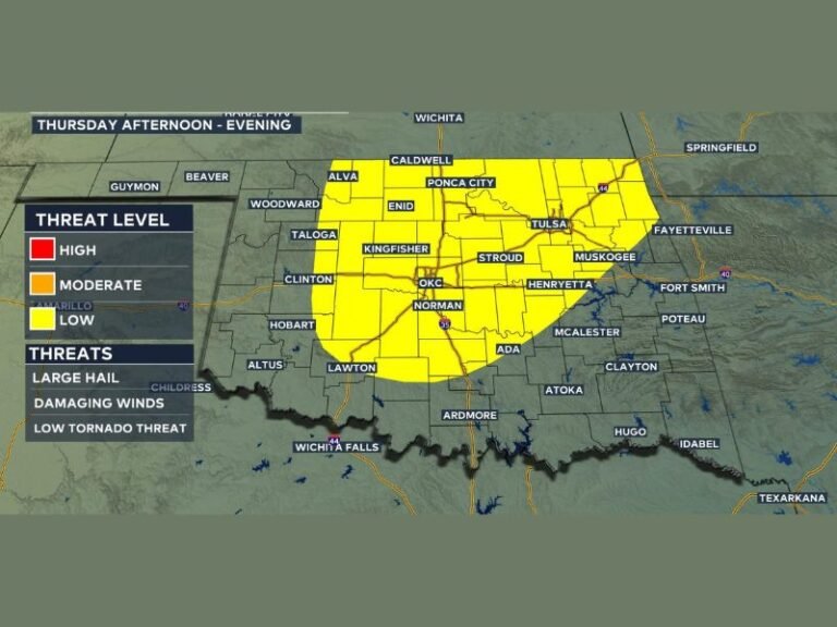 Severe Storms to Strike Oklahoma Thursday Afternoon and Evening, Large Hail, Damaging Winds and Tornado Threat Possible Across Tulsa, OKC and Surrounding Areas
