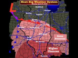 Severe Weather Possible Across Illinois and Missouri Monday With Tornadoes, Large Hail and Damaging Winds Expected as Major Storm System Moves In