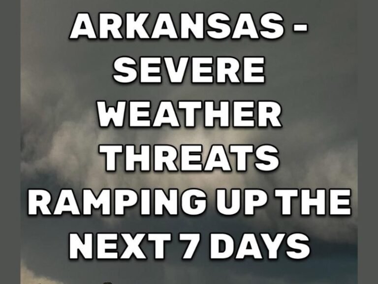 Severe Weather Season Kicks Into High Gear Across Arkansas With Four Days of Storm Threats From Friday Through Monday Including Isolated Supercells and Strong Severe Weather Risk