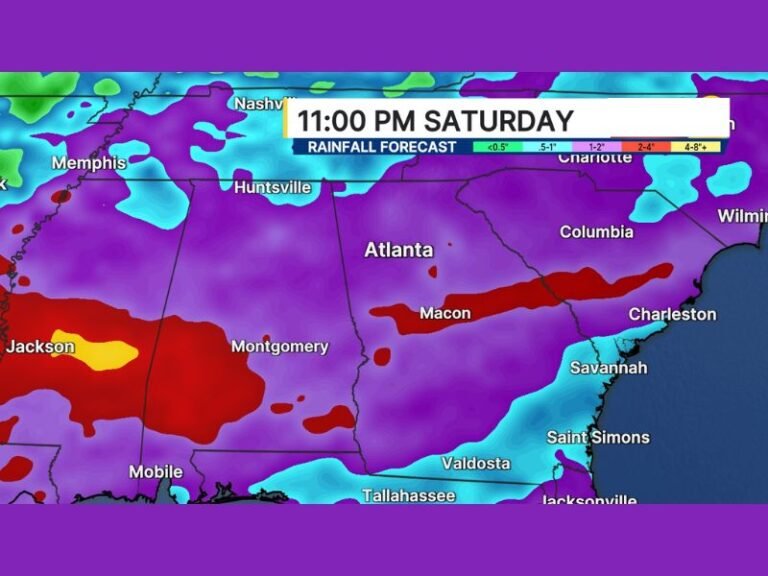 Soaking 1 to 2 Inch Rainfall Brings Desperately Needed Drought and Fire Relief Across Georgia Targeting Atlanta, Macon, Savannah, and South Georgia Through Saturday Night