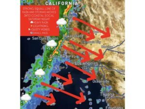 Southern California Faces Late-Night Squall Line With Heavy Rain, Lightning, Gusty Winds and Small Hail From Santa Barbara to Los Angeles
