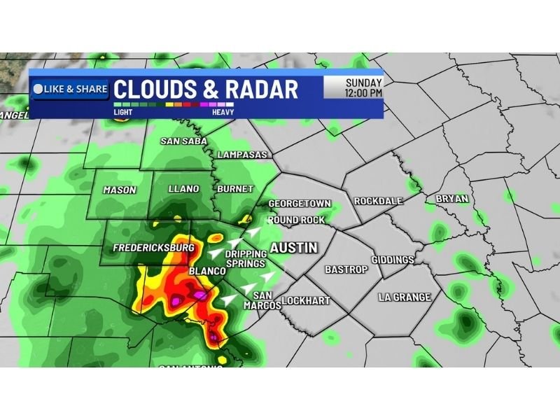 Texas Hill Country Faces Slight Severe Risk Sunday Afternoon as Less Morning Rain Could Allow Dangerous Supercells to Fire Across Central Texas