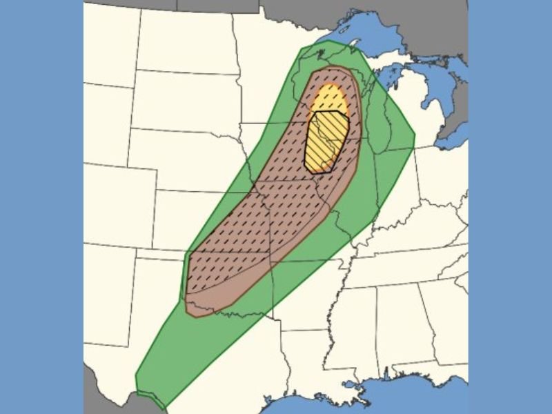 Texas, Oklahoma, Kansas, and Missouri Face Major Severe Weather Outbreak With EF-3 Tornadoes, Damaging Winds, and Large Hail Possible Saturday