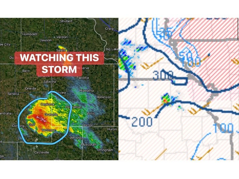 Tornado-Capable Supercell Explodes Over Northeastern Kansas Targeting Missouri River Valley as Dangerous Wind Shear Raises Immediate Threat for Multiple Communities