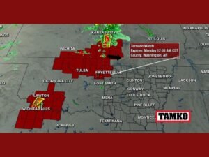 Tornado Watch and Supercell Threat With Very Large Hail Targets Arkansas Through 36-Hour Dangerous Weather Window Spanning Sunday Night Into Monday Evening