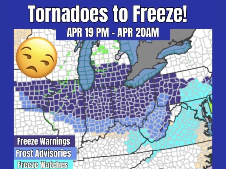 Tornadoes to Freeze Warnings in Under 48 Hours — Midwest and Great Lakes Face Dangerous April Weather Whiplash