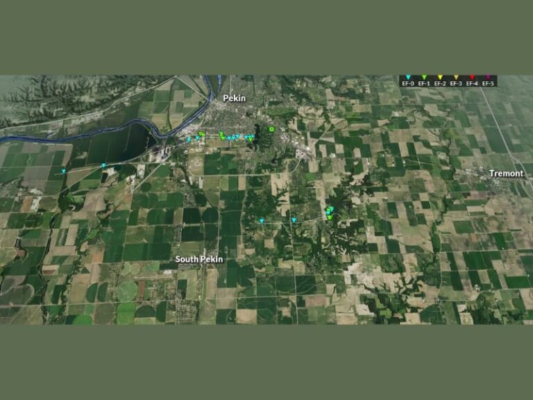 Two EF-1 Tornadoes Confirmed in Tazewell County, Illinois as NWS Finalizes Pekin and South Pekin Tracks From April 17 With Winds Up to 95 MPH