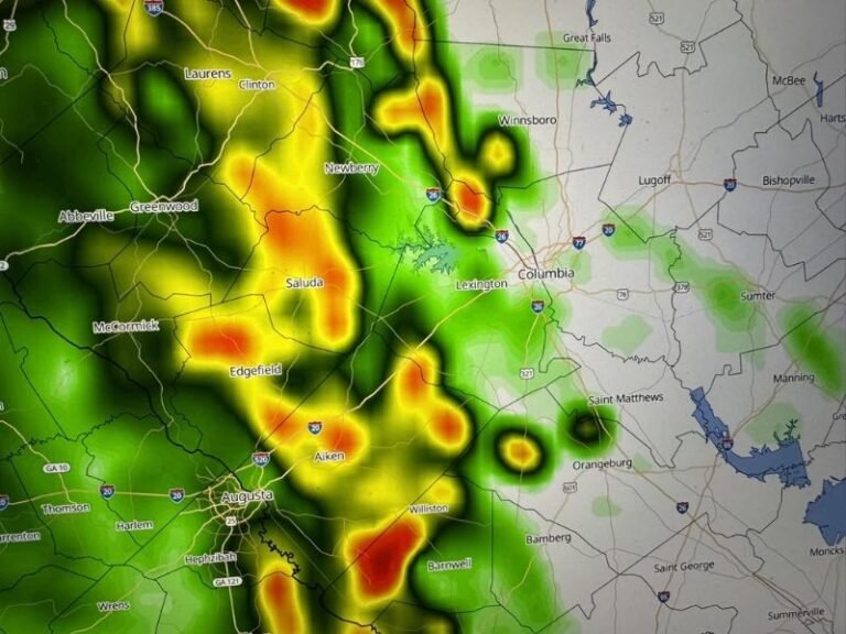 Wet Wednesday Morning Rain Event Targets Columbia, Lexington, Saluda, Aiken and Augusta With Strong to Severe Weather Possible by Saturday Across South Carolina and Surrounding Region