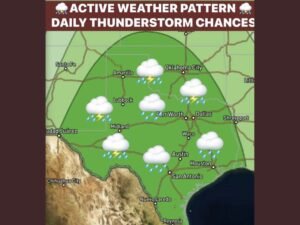 Active Weather Pattern Returns to North Texas Next Week With Daily Thunderstorm Chances Stronger Storms and Localized Flooding Concerns Expected Through Tuesday