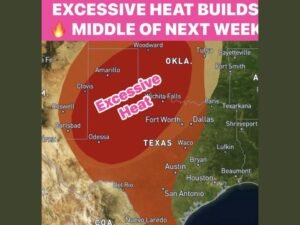 Climate Prediction Center Issues Moderate Excessive Heat Risk for West Texas by Mid Next Week With Triple Digit Heat Index Values Expected Across the Region