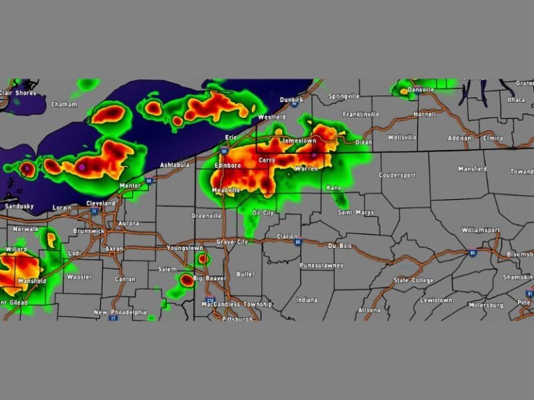 Cold Front to Fire Potentially Severe Storms Across Northwestern Pennsylvania Saturday Evening With Wind Shear and Instability Combining to Threaten Strong Winds Near Erie and Meadville