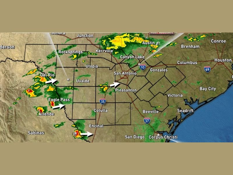 Developing Showers and Thunderstorms Rapidly Increasing Across South and Central Texas Thursday Night With Radar Filling In Toward San Antonio, Austin, Kerrville, and Del Rio