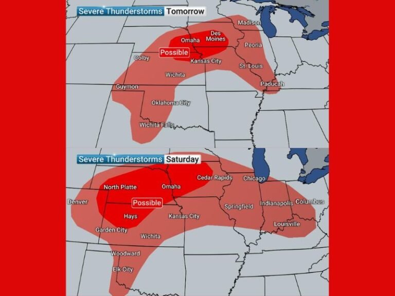 Five Day Severe Storm Outbreak Threatens Central United States Through Tuesday With Tornadoes Damaging Winds and Large Hail Expected to Peak in Intensity by Monday