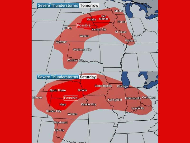 Five Day Severe Storm Outbreak Threatens Central United States Through Tuesday With Tornadoes Damaging Winds and Large Hail Expected to Peak in Intensity by Monday