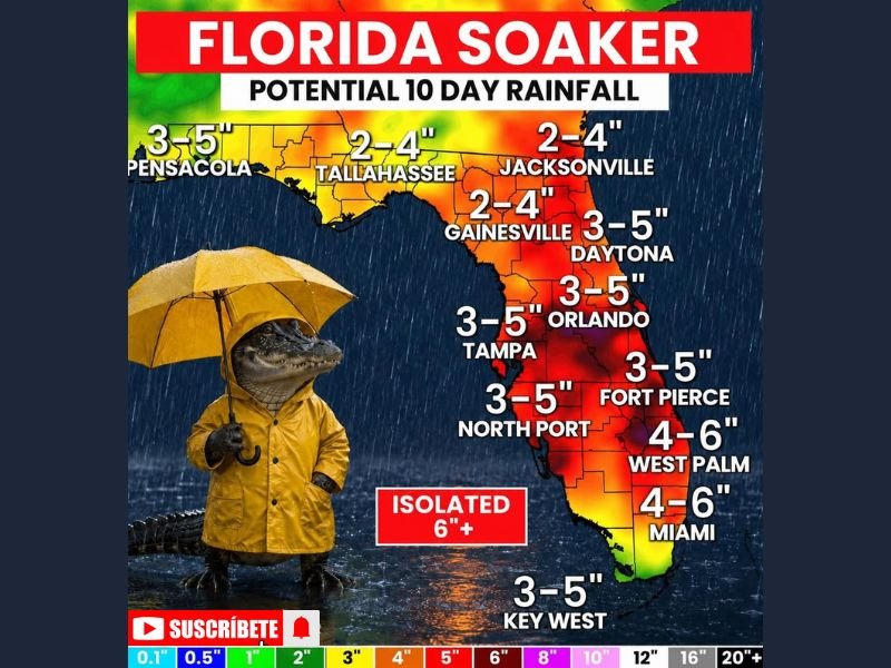 Florida Soaker Brings 2 to 6 Inches of Rainfall Statewide Over the Next 10 Days as Deep Tropical Moisture Delivers Critical Drought Relief From Pensacola Through Miami