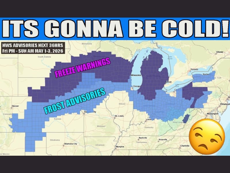 Freeze Warnings and Frost Advisories Blanket Texas Through Ohio as Late Season Cold Snap Delivers Chilly Weekend From Friday Night Through Sunday Morning May 1 to 3 2026