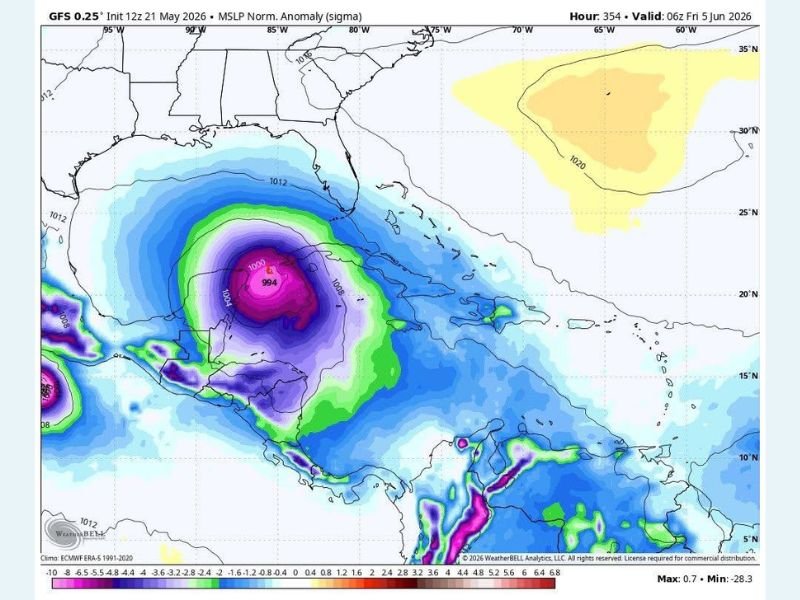 GFS and Euro Models Both Signal Potential Tropical System Development in the Gulf by June 5 Raising Early Awareness for the Gulf Coast as Long Range Uncertainty Remains High