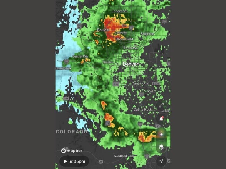 Heavy Rain and Mountain Snow Begin Across Colorado Front Range as Boulder, Denver, and Castle Rock Corridor See Active Precipitation With Longer Event Extending Through Wednesday