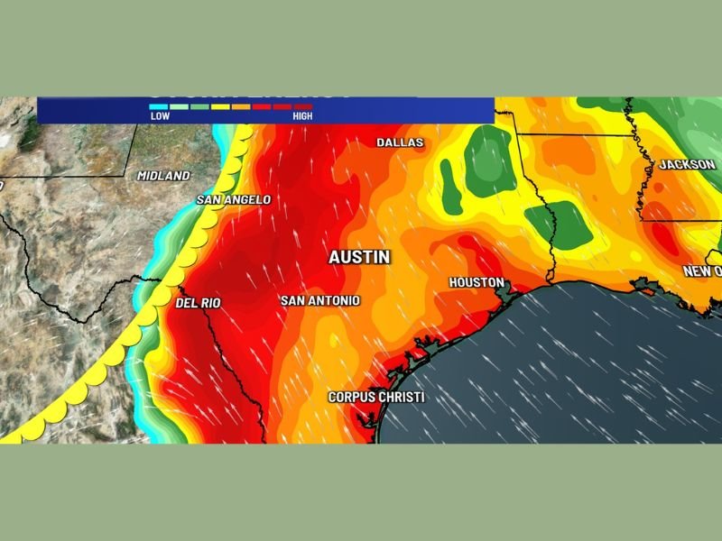 High Storm Energy and Active Weather Pattern Return to Central Texas Next Week With Dryline to the West Fueling Cap-Dependent Storm Potential Across Austin San Antonio and Houston