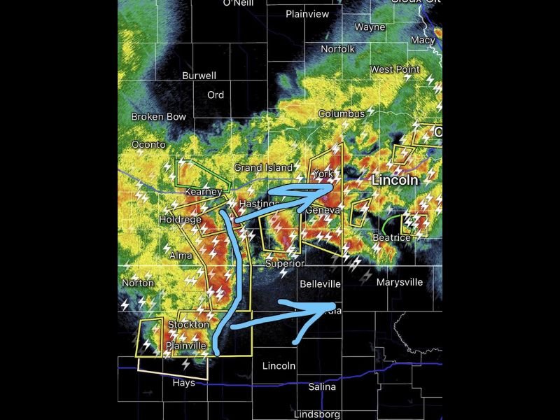Intense MCS Packing 75 to 80 MPH Wind Gusts Races Through South Central and North Central Nebraska Saturday Night With Lincoln and Omaha Facing 60 to 80 MPH Gusts Through 1 AM