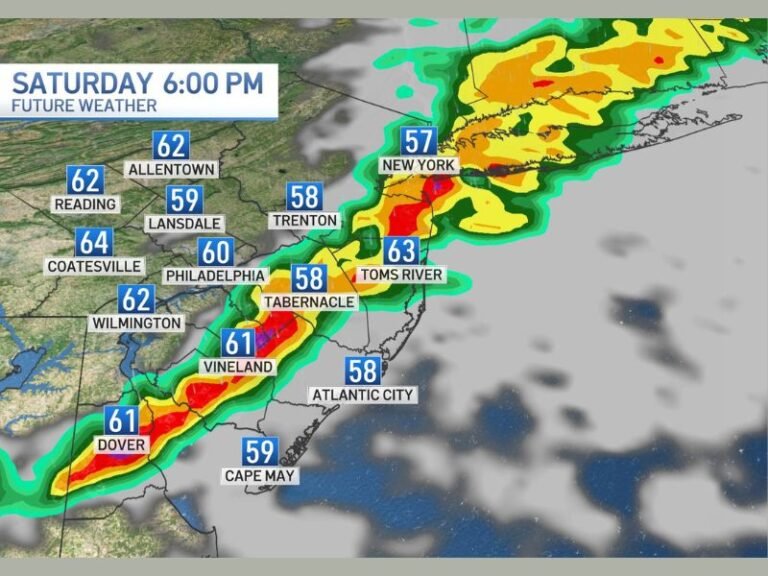 Isolated Severe Storms With 50 MPH Wind Gusts to Track From Baltimore Through Philadelphia and Trenton Into New York Between 3 and 7 PM Saturday Afternoon