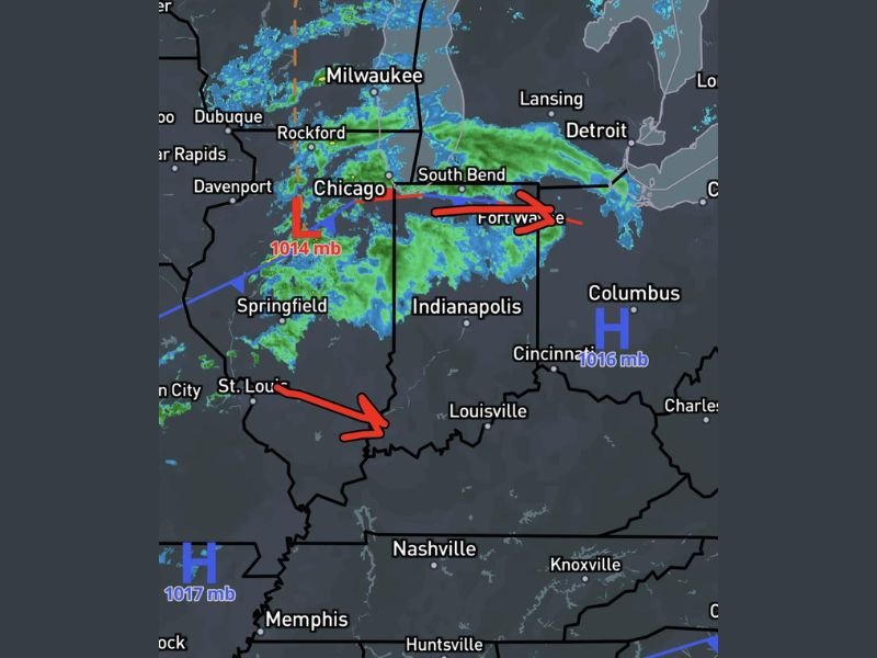 Low Pressure System Brings Rain and Wet Snow Mix Into Illinois, Indiana, and Michigan With Chilly Mornings and Frost Expected to Open May Across Chicago, Indianapolis, and Fort Wayne