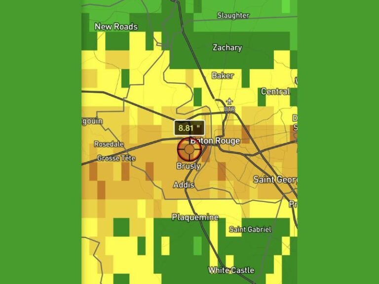 Nearly 9 Inches of Rain Drenches Baton Rouge Louisiana in 72 Hours Surpassing Two Months Worth of Rainfall for Some Areas as Extreme Flooding Threatens the Greater Metro Region