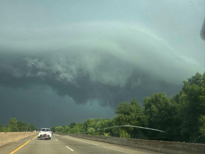 Powerful Looking but Scattered Afternoon Thunderstorms Roll Through Arkansas With Lightning Prompting Water Safety Warnings Near Marked Tree This Afternoon