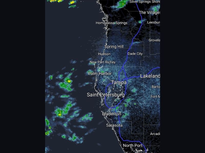 Rain Winding Down Across Tampa Bay and Gulf Coast Florida as Scattered Offshore Showers Diminish and Clearing Conditions Develop From Saint Petersburg Through Sarasota