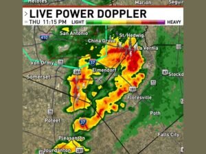 Rapidly Weakening Storm Line Pushes Into Wilson County Southeast of San Antonio Thursday Night With Activity Moving Southeast and Expected to Dissipate Shortly