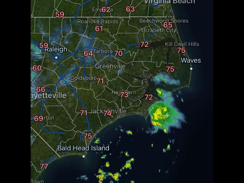 Scattered Showers and Isolated Thunderstorms Continue Across North Carolina Saturday Night With More Showers and Storms Expected to Return Sunday Morning Through Evening