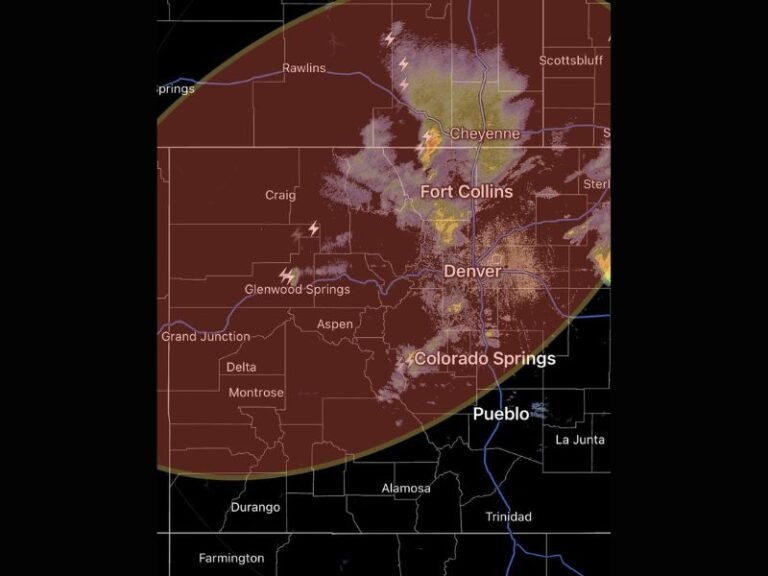Scattered Showers and Thunderstorms With Hail Possible Continue Through Overnight Across Colorado as Upper Level Jet Keeps Atmosphere Active Into Monday Morning