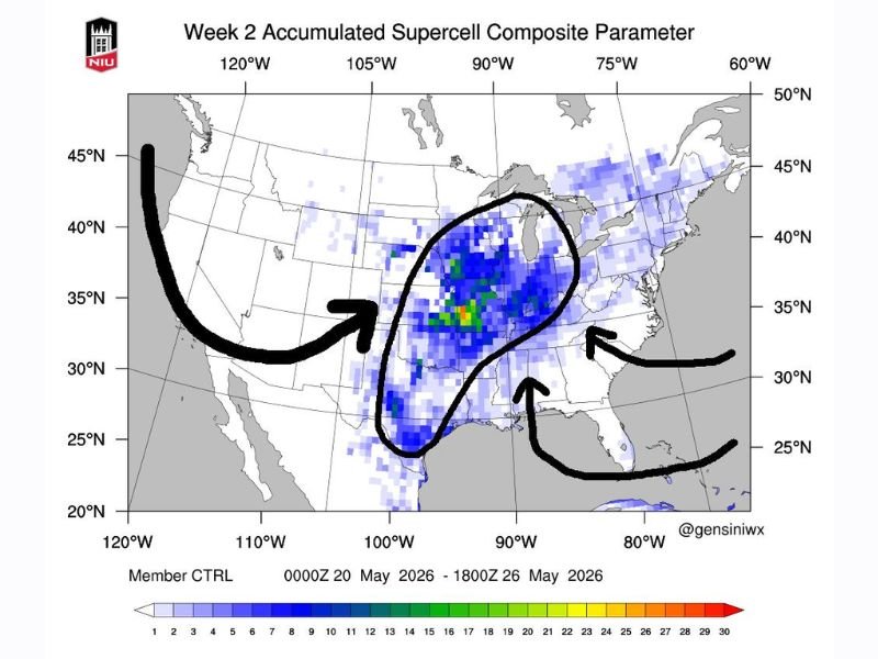 Several Significant Severe Weather and Tornado Days Signal Major Pattern Change Across Illinois Missouri Indiana Iowa Arkansas and Oklahoma During May 20 to 26