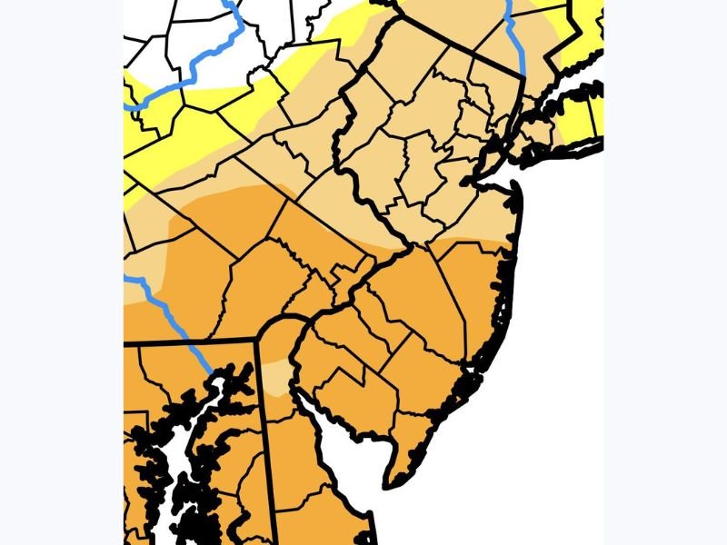 Severe Drought Expands Across All of South Jersey, Delaware and Southeastern Pennsylvania With Region Now 13 Inches Behind in Rainfall Over the Last Nine Months