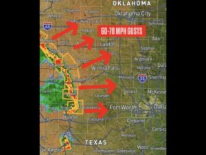 Severe Storm Complex With 60 to 70 MPH Wind Gusts Moves Into Northwest Texas and Western Oklahoma at 9:20 PM Threatening Wichita Falls Vernon and the Lawton Corridor