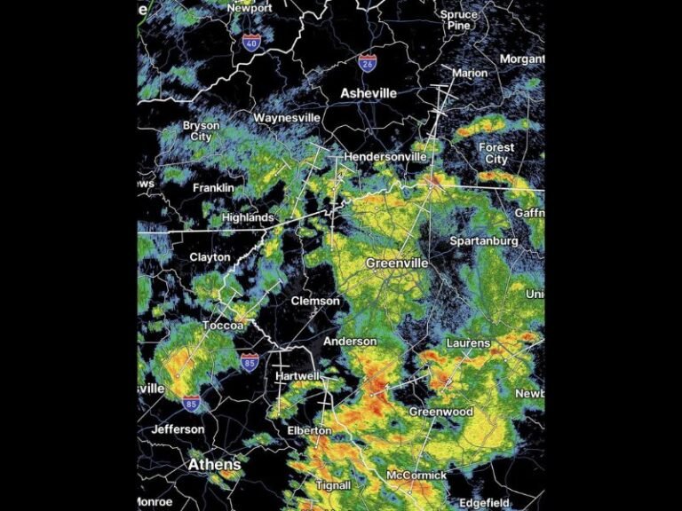 Severe Threat Drops Across Upstate South Carolina and Western North Carolina as Steady Rain Replaces Storm Activity From Greenville Through Greenwood and McCormick