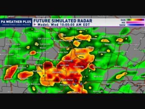 Stationary Front to Unleash Heavy Downpours and Flash Flood Risk Across Far Southwestern Pennsylvania Wednesday Morning With Peak Timing Between 6 AM and Noon