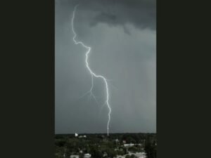 Stunning Lightning Bolt Strikes Church Cross in Largo Florida in a Rare and Dramatically Captured Moment During Active Storm Activity Over the Tampa Bay Region