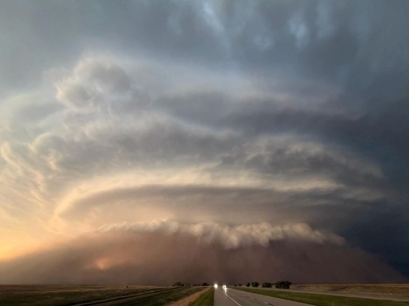 Supercell Triggers Massive Haboob Near Goodland Kansas as 80 MPH Damaging Winds Kick Up Walls of Dust Across the High Plains