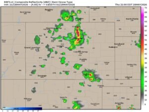 Thunderstorm Activity Rapidly Increasing Along Colorado I-25 Corridor and Raton Mesa Near Trinidad With Palmer Divide Foothills at Elevated Risk Thursday Evening