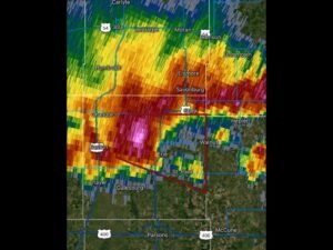 Tornado Warning Issued for Southeast Kansas Near Erie as Tornado Capable Thunderstorm Moves East at 20 MPH Threatening Chanute and St Paul Communities
